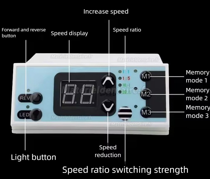 Moteur électrique portable dentaire WJ W90 de type E avec lumière LED